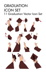 Graduation Vector Icon Set 