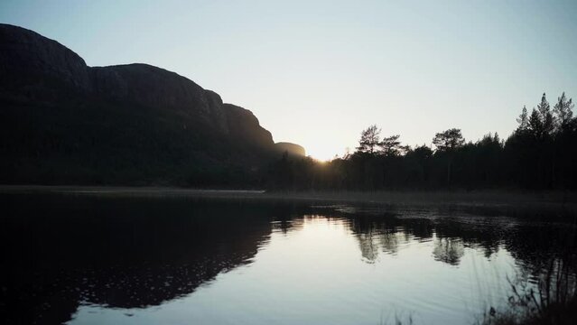 Hildremsvatnet, Trondelag, Norway - A Picturesque Vista of the Lake at Dusk - Wide Shot