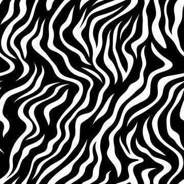 Seamless pattern of zebra fur. Generative AI