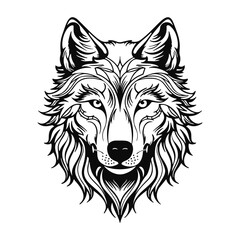 Wolf Face Silhouette Logo