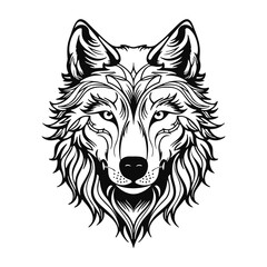 Wolf Face Silhouette Logo