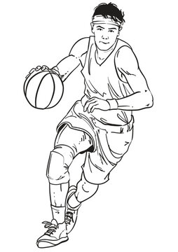 hand drawn Action Basketball vector illustration