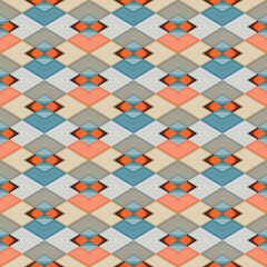 Japanese Pastel Diamond Motif Vector Seamless Pattern