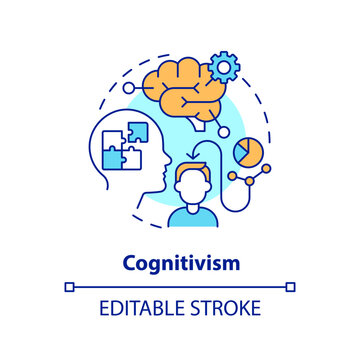 2D editable multicolor cognitivism icon, simple isolated vector, learning theories thin line illustration.