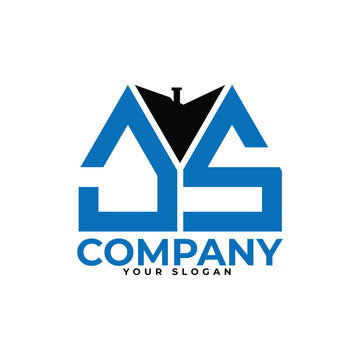 
JS letter creative real estate vector logo design.