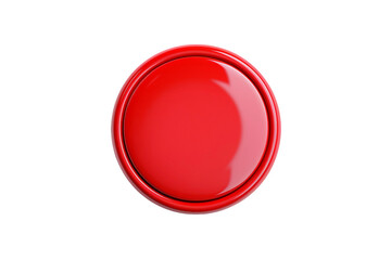 Emergency Red Button Ready for Activation Isolated on Transparent Background