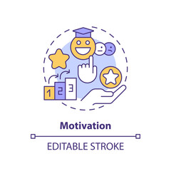 2D editable multicolor motivation icon, simple isolated vector, learning theories thin line illustration.