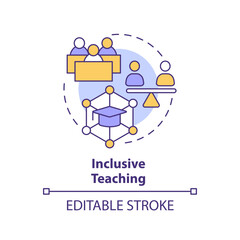 2D editable multicolor inclusive teaching icon, simple isolated vector, learning theories thin line illustration.