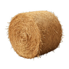 Roll of Hay on Background Isolated on Transparent or White Background, PNG