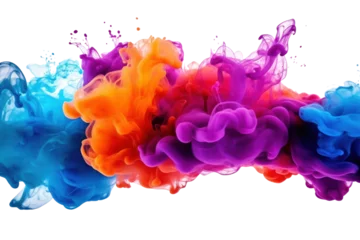 Fotobehang Color paint splash ink cloud liquid in water isolated on transparent background. © tong2530