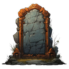 Illustration of Tombstone Isolated on Transparent or White Background, PNG