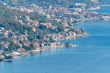 Various natural landscapes around the Bay of Kotor Montenegro