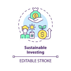 2D editable multicolor sustainable investing icon, simple isolated vector, climate metrics thin line illustration.