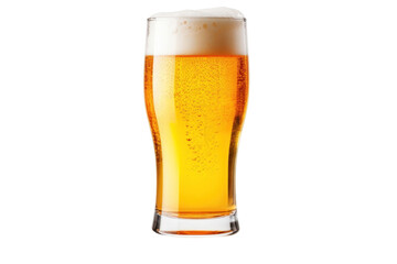 Glass of fresh and cold beer isolated on transparent background.