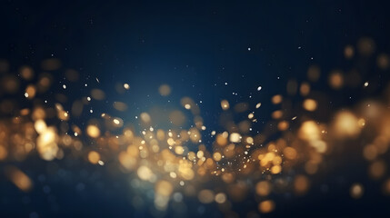 Abstract background with Dark blue and gold particle_generative ai