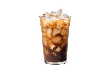 Iced coffee cup isolated on transparent background.
