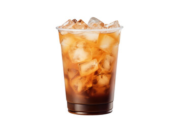 Iced coffee cup isolated on transparent background.