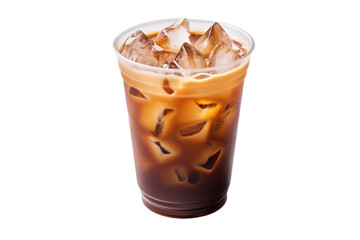 Iced coffee cup isolated on transparent background.