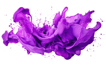 purple color paint splash isolated on transparent background.