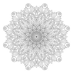 Fashionable Mandala Design of Coloring Book Page for Children