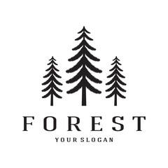 Fototapeta na wymiar simple pine or fir tree logo,evergreen.for pine forest,adventurers,camping,nature,badges and business.vector