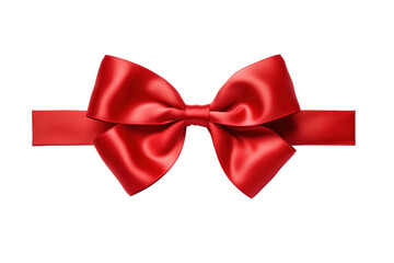 Fototapeta premium Red ribbon and bow isolated on transparent background.