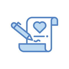 Marriage Contract  icon isolate white background vector stock illustration.