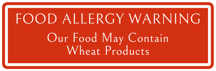 Food allergy warning sign and labels