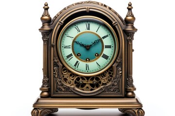 antique clock isolated on white