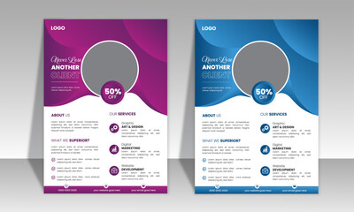 Creative  Modern Corporate Business Flyer Design Template, Unique layout & Minimal Design .