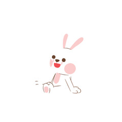 cute vector rabbit with carrot greeting
