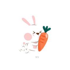 cute vector rabbit with carrot season