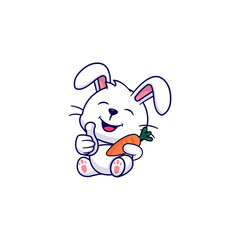 cute vector rabbit with carrot graphic