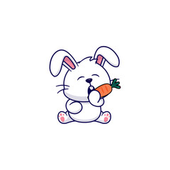 cute vector rabbit with carrot vector