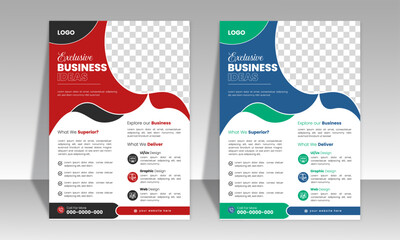 Creative Modern Corporate Business Flyer design template. Unique Flyer layout Clean and Minimal Design,
