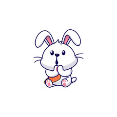 cute vector rabbit with carrot face