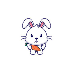 cute vector rabbit with carrot illustration