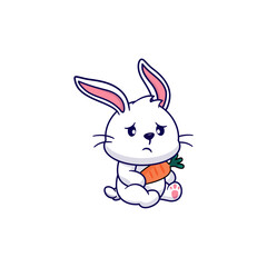 Obraz premium cute vector rabbit with carrot funny