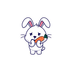 cute vector rabbit with carrot holiday