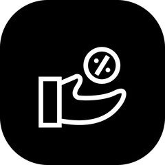 Interest finance icon with black filled line outline style. finance, interest, investment, rate, financial, money, business. Vector Illustration