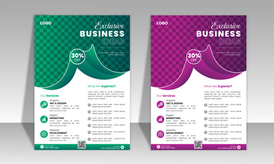Creative Modern Corporate Business Flyer design template. Unique Flyer layout Clean and Minimal Design,