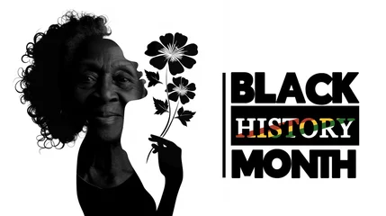 Fotobehang silhouette with Black people for black history month celebrate © iDoPixBox