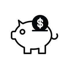 Deposit icon isolate white background vector stock illustration.