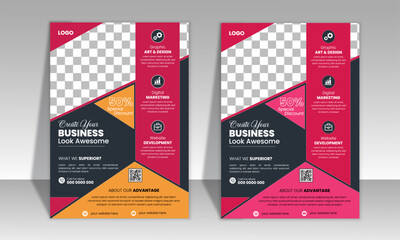 Creative Colorful Corporate Business Flyer Design Template, Unique layout & Minimal Design .