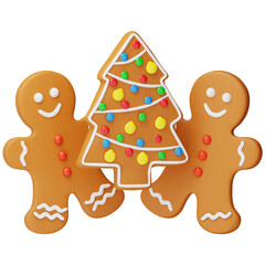 gingerbread man 3D illustration 
