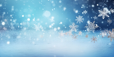 Fototapeta na wymiar Snowflakes and Water Harmony: A Beautiful Decorative Scene in the Snow