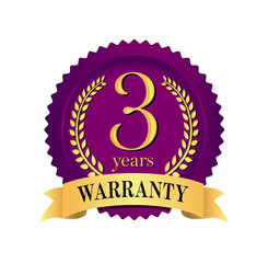 Warranty badge (label) illustration ( 3 years )