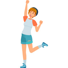 set of vector poses of people in funny poses active