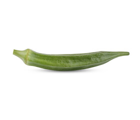 Fresh okra isolated on transparent background (.PNG)