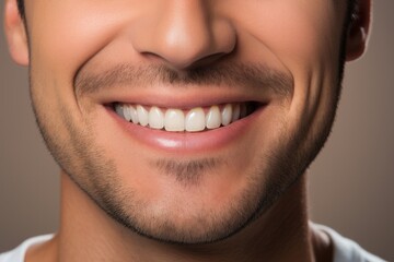 Fototapeta premium A close up man smiling showing clean teeth